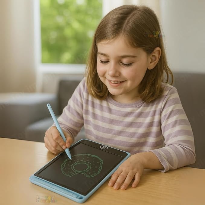 Toy Imagine LCD Writing Tablet for Kids Electronic Magic Slate Drawing Doodle Rough Digital Pad with Pen Graphic Tab Smart Notepad (12")