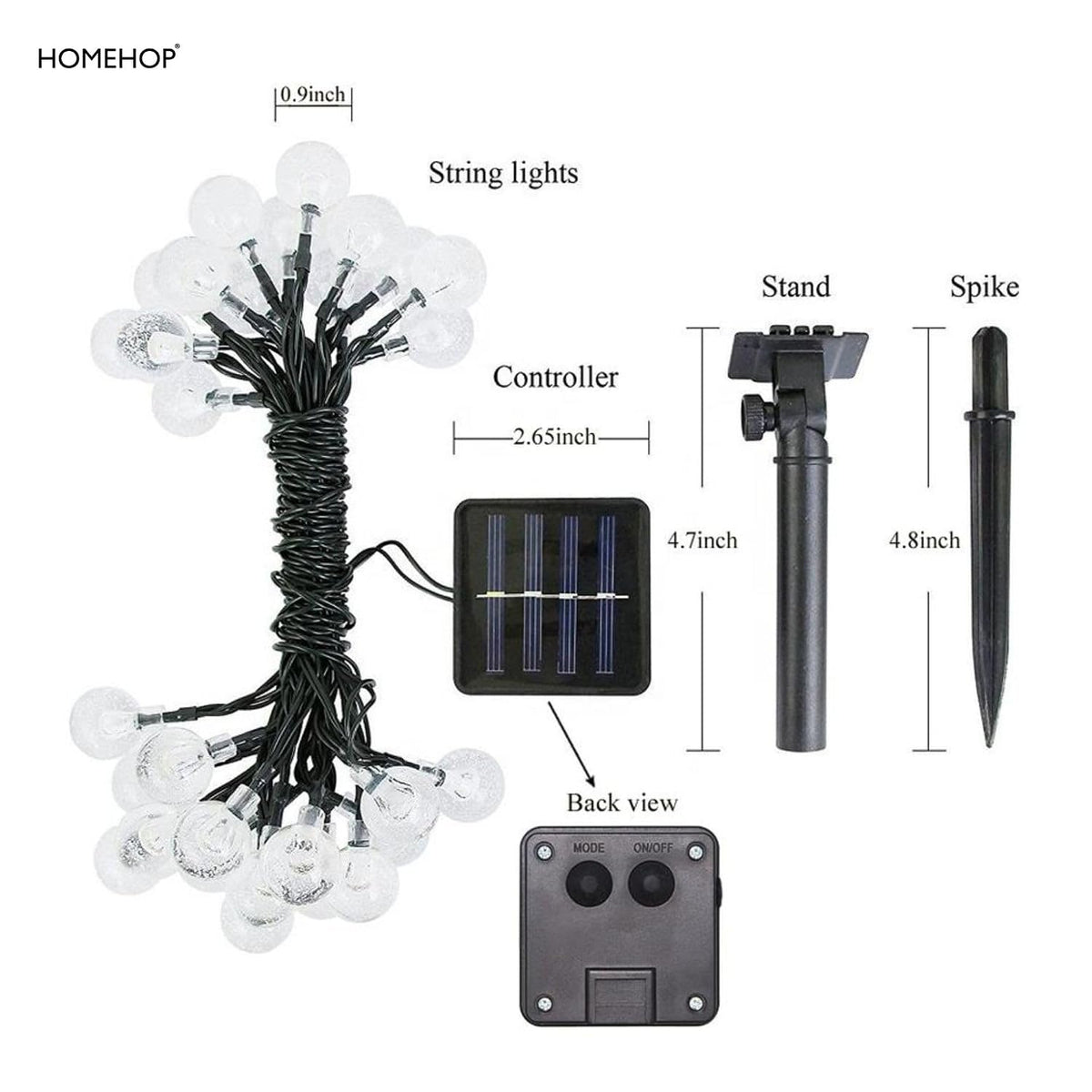 Homehop Solar Light Outdoor Home Garden 30 LED Crystal Ball Decorative Lamp