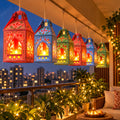 Diwali Decorations, Paper hangings 6 pcs with 6 led Lights, Gift Items - Decoration hangings Latkan/Toran/Wall hangings (Paper Lantern - 6)
