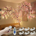 LED Tree Branch Lights for Wall, Cherry Blossom Willow Vine Twig Decor Garland with 72 LED Lights and Remote,8 Lighting Modes,Christmas Decorations Indoor for Home Wall Door Window