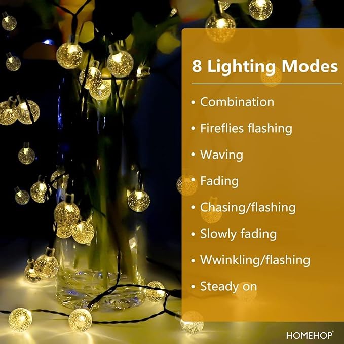 Homehop Solar Light Outdoor Home Garden 30 LED Crystal Ball Decorative Lamp