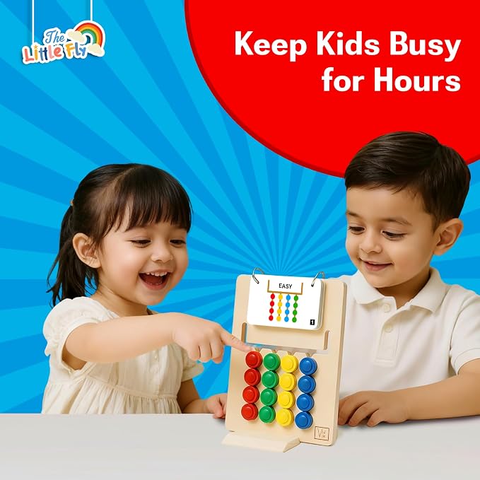 Color Sorting & Matching Colour Coder Toy for Kids 3+ Years, Montessori Educational Learning Game with 15 Challenge Cards, Color Recognition & Brain Activity Toy, Birthday Gift for Boys & Girls