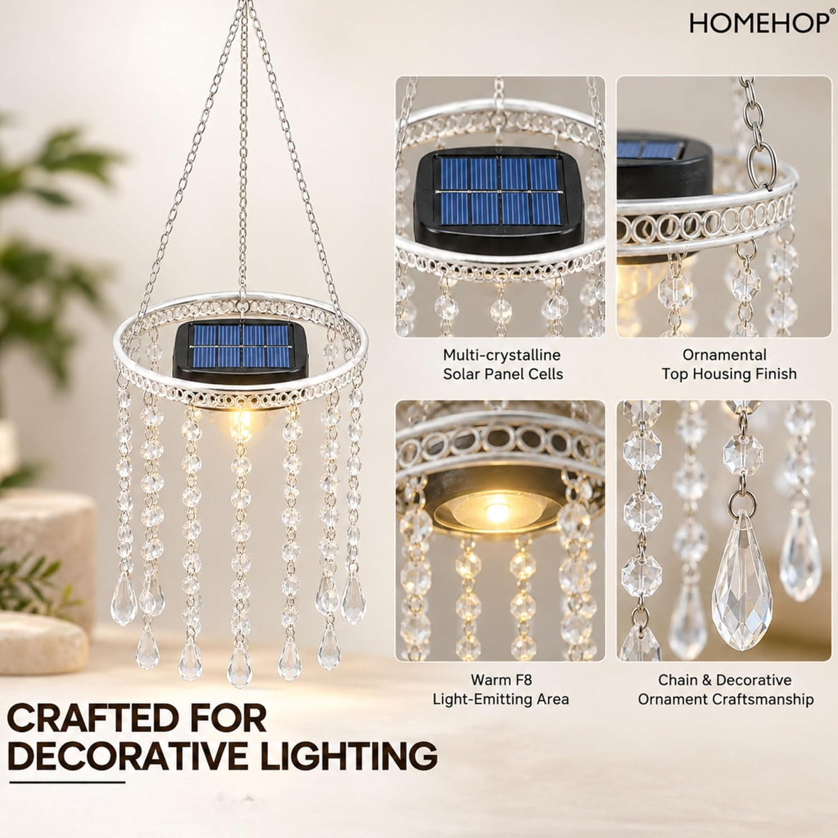 Solar Light Outdoor Home Garden Hanging Night Decorative LED Lamp