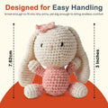 Happy Threads Crochet Bunny Rabbit Toy for Kids - Funny Bunny | Handmade Stuffed Animals for Boys & Girls | Safe & Lightweight Stitch Soft Toy, BIS Certified, Ideal Gift for Newborns (100% Cotton)