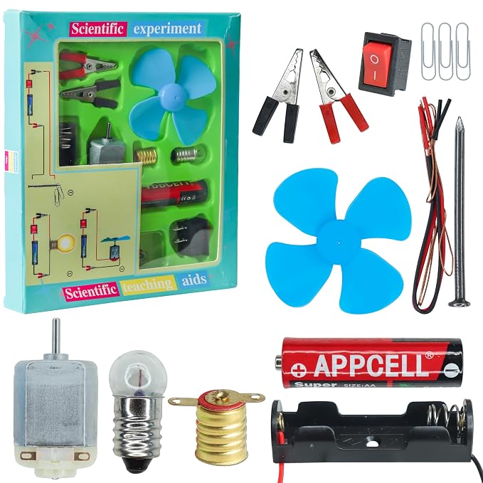 Electronic Spices Science Experiment Kit – for Kids, STEM Kit, Electric Circuit Kit with Motor Fan Toy, DIY Kit for Students, Science Experiment Kit