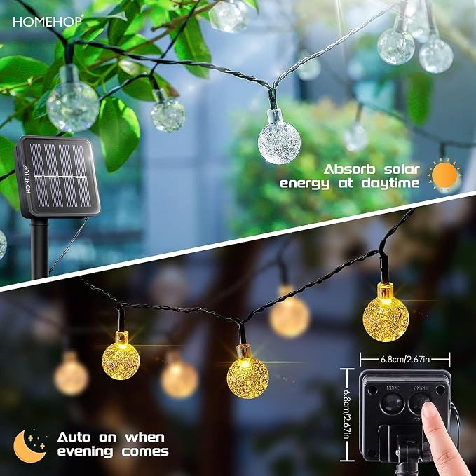 Homehop Solar Light Outdoor Home Garden 30 LED Crystal Ball Decorative Lamp