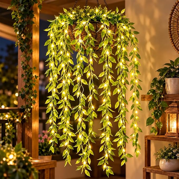 Artificial Leaf Curtain Lights LED Decorative Lights, 210 LED Warm White Fairy String Lights, 3x1m Remote Control with 5 Modes, Perfect Lights for Decoration Diwali, Birthday & Festive Decor