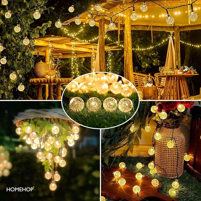 Homehop Solar Light Outdoor Home Garden 30 LED Crystal Ball Decorative Lamp